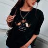 Women's Round Neck Short Sleeve Graphic Tee Loose Fit Casual Cartoon Mouse Printed Top