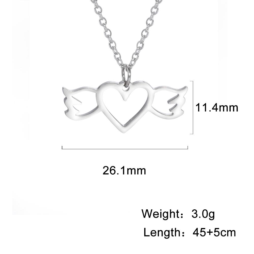 

Angel Wings of Love Necklace Women Infinite Love Heart Necklace Fantasy Stainless Steel Statement Pendant Jewelry New Year Gifts