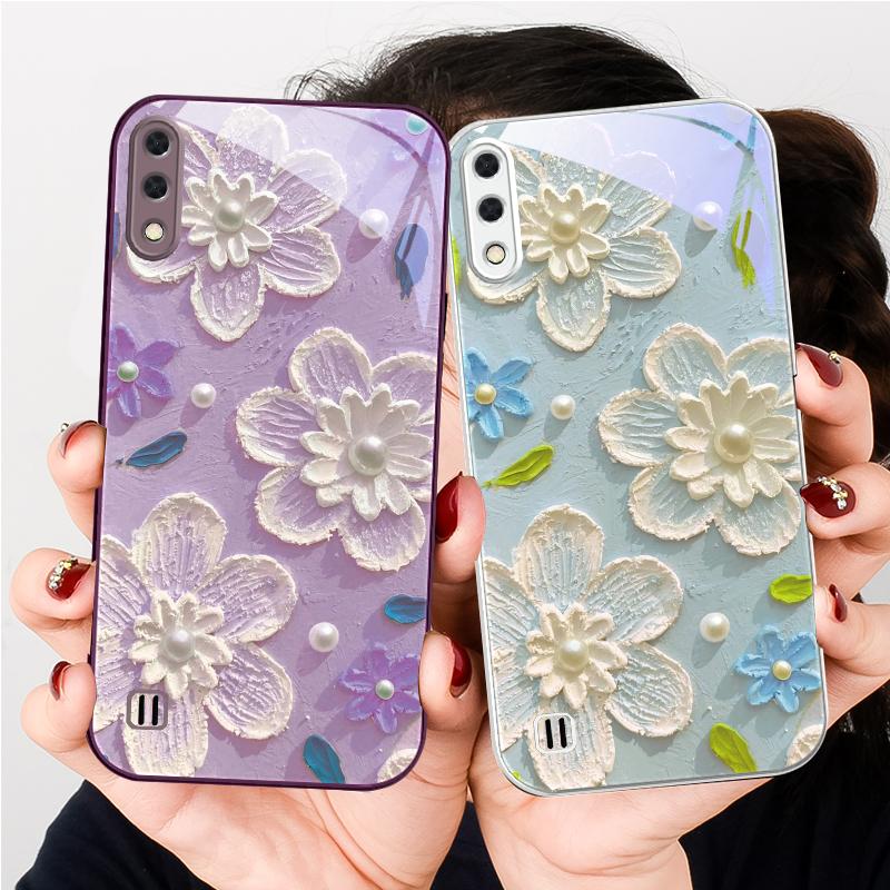 Creme-Reis weiße Blüten Für Samsung A01 02 A03 Core 04 05 A06 10 12 A13 14 5G 15 16 M02 12 Note 8 9 10 20 Glas Ultra Handyhülle