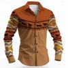Western Tribal Pattern Long Sleeve Shirt, Stylish Buffalo Design