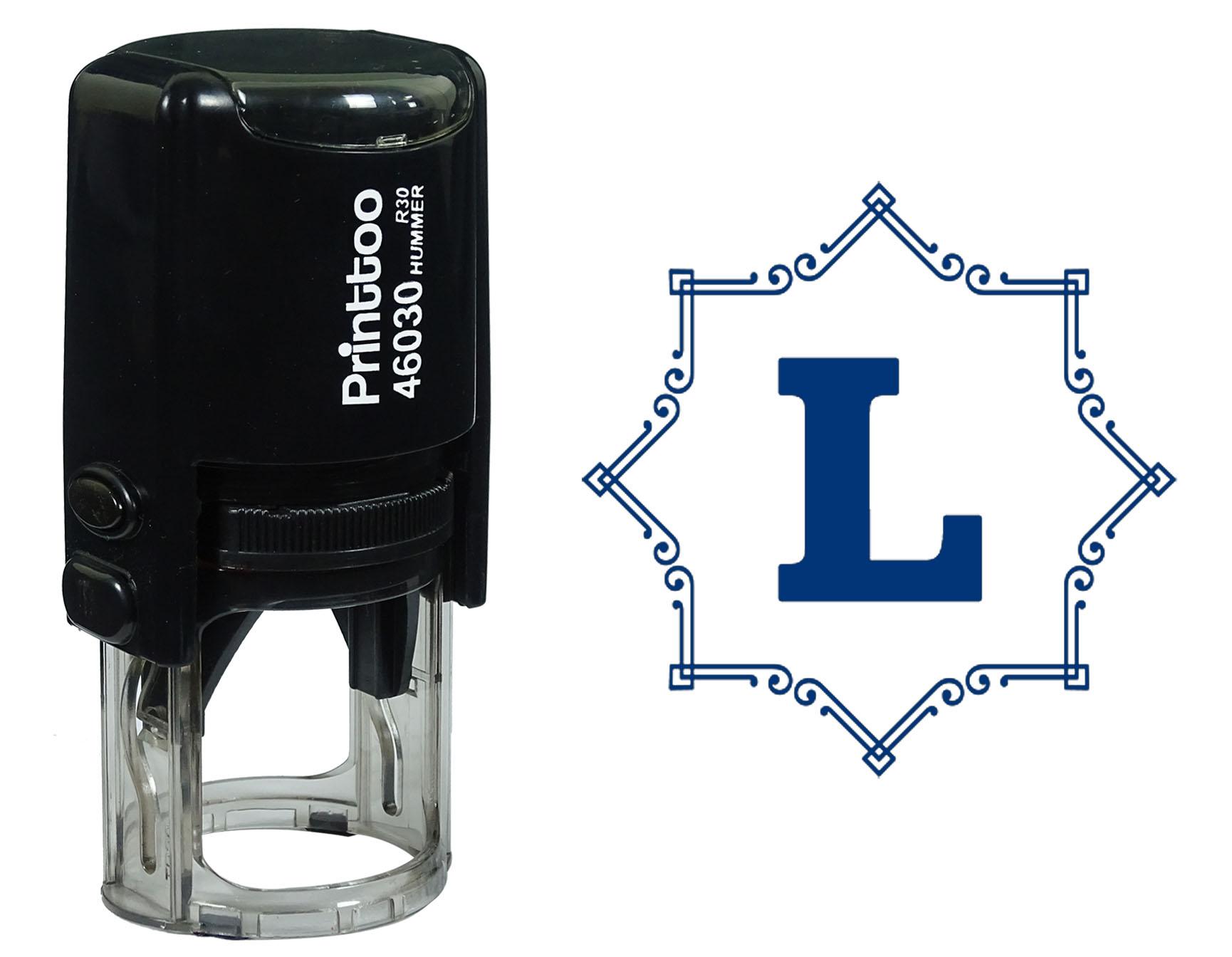 

Printtoo Octagon Celtic Swirl Frame Alphabet L Monogram Self Inking Rubber Stamp Office 30 mm Diameter (Approx) синій
