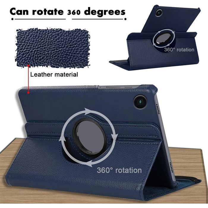 Coque pour Samsung Galaxy Tab A9 Plus / A11 Plus - Protection Rotative 360° - Bleu Marine