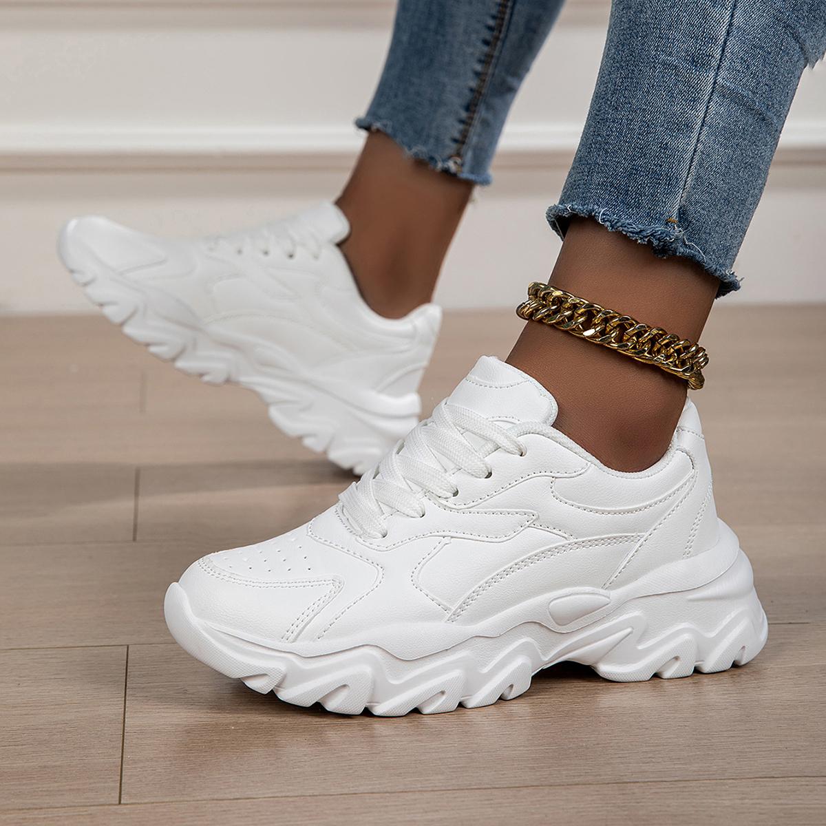 

Fashion Woman Platform Casual Sneakers Breathable Mesh Flats Vulcanize Running Walking Shoes Chunky Sports Sneaker 38