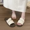 Flat-bottomed Slippers Women's Summer Wear 2025 New Simple Casual Lazy Seaside Vacation Wind One-word Beach Shoes