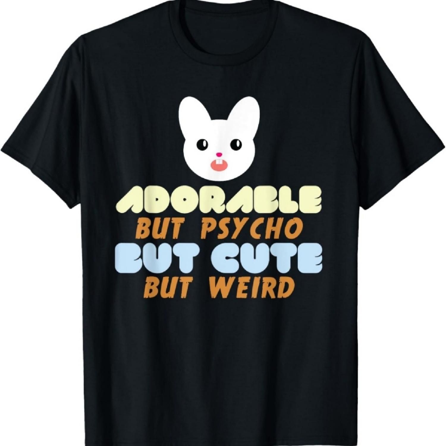 Очаровательный, но психованный, но милый, но странный мем с кроликом футболка S