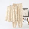 Pajamas Spring and Autumn pure cotton women's long-sleeved trousers thin cotton yarn round neck loose baby cotton Korean pullover loungewear