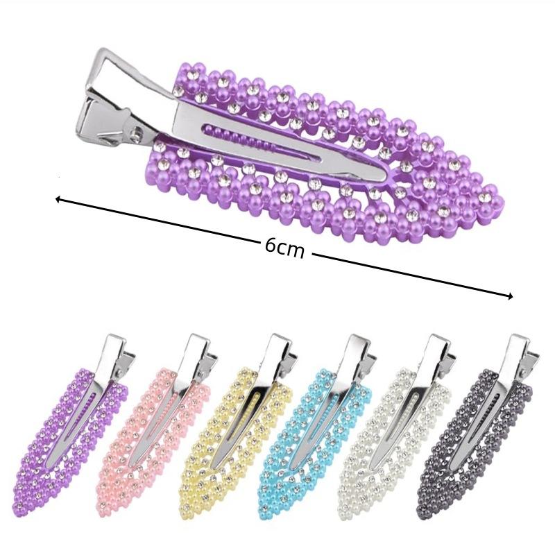 Geometric Metal Hair Side Clip Seamless Women Hairpins Plastic Rhinestone Leaf Hair Clips Solid Romantic Party Hair Decorations
