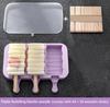 Silicone Ice Pop Maker with Cover Food Safe DIY Ice Cream Mold for Homemade Frozen Treats Ice Lolly Kit
