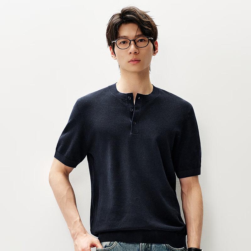 Mr. Cotton Skin-friendly Breathable French Ramie Silk Blend Knit Polo T-shirt L
