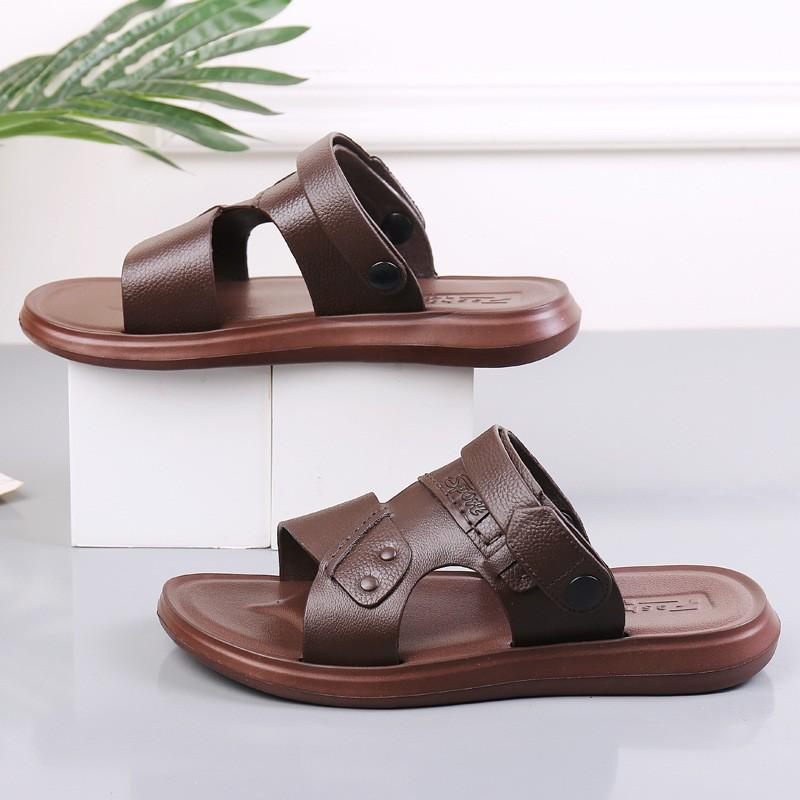 

Men s sandals large size summer waterproof beach shoes 2024 new driving wear non-slip dual-purpose dad men s sandals 49-50 коричневий