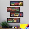 1/4Pcs Neon Light Effect Wall Decoration Wooden Game Theme Wall Art Sign Home Bedroom Gaming Room Cyberpunk Hanging Ornament