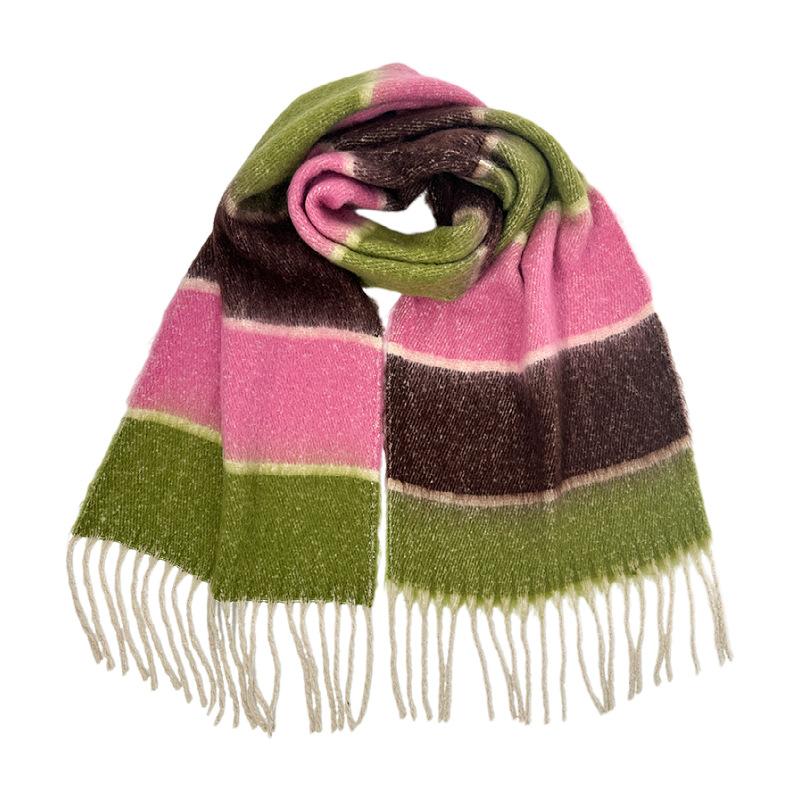 Thickened Warm Imitation Cashmere Scarf Women's Winter Fringed Scarf Retro Fashion Scarf Shawl