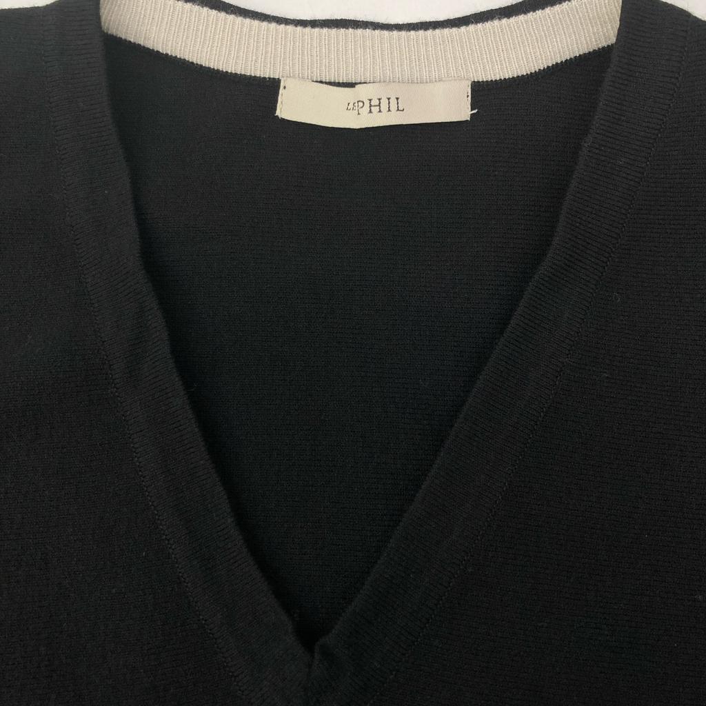 LE PHIL 534-9270904 Black Viscose Sight Line Knit coat 1 blackUsed