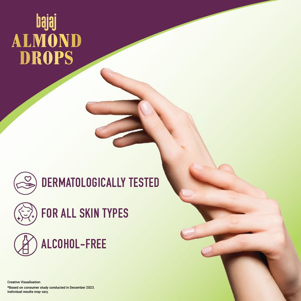 BAJAJ Almond Drops Ultralight Body Lotion 400ml for Women and Men Refreshing Hydration Soft Smooth Skin