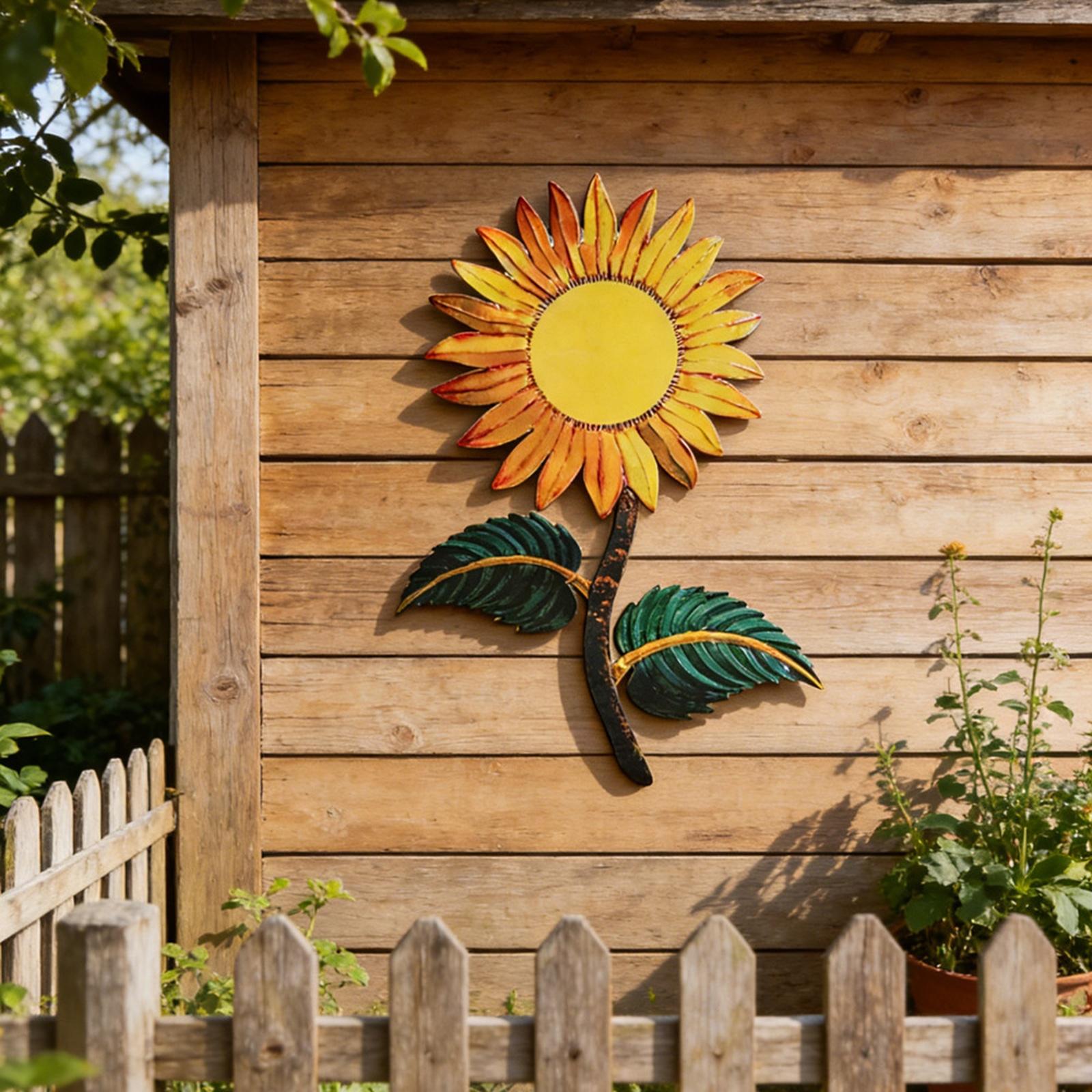

Sunflower Metal Wall Art Decorative Sculpture Iron Craft Minimalist Style Modern Home Wall Hanging Indoor Outdoor Ornament one size жёлтый