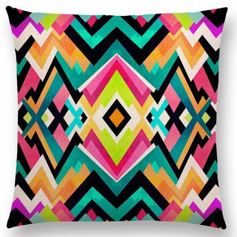 New Colorful Rocks Candy Gems Stained Glass Abstract Blocks Geometric Art Prints Cushion Cover Car Sofa Throw Pillow Case