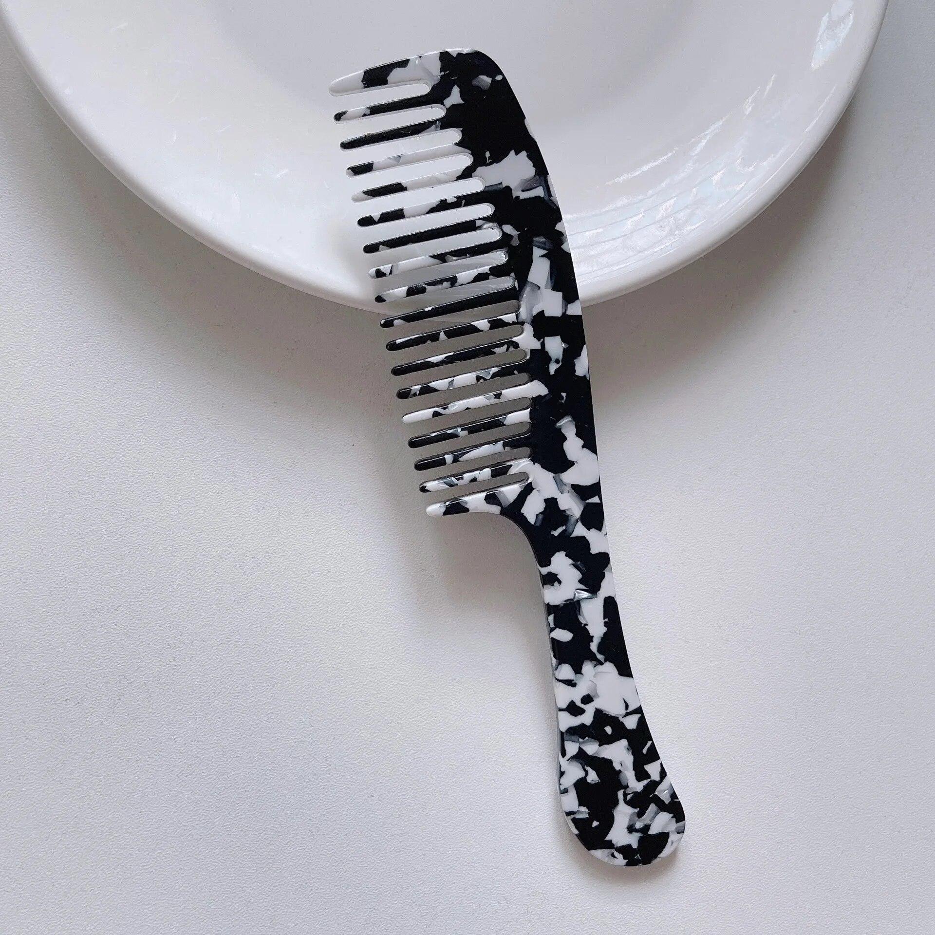 

Ацетатная антистатическая массажная расческа для волос с широкими зубцами, щетка для волос, парикмахерская, красочная парикмахерская, аксессуары для укладки волос, дорожные аксессуары