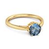 London Blue Topaz Classic Solitaire Ring - 925 Sterling Silver Gold Vermeil