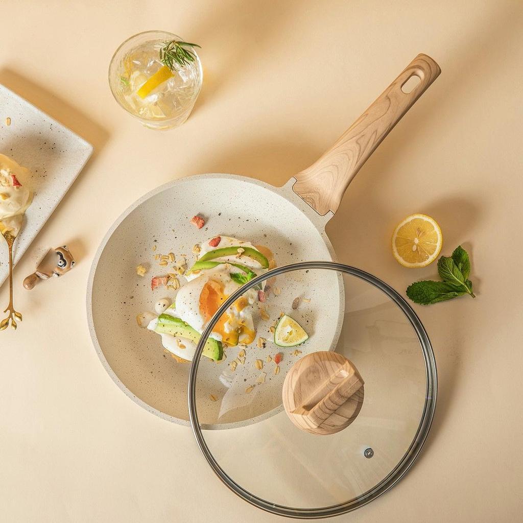 Granite Non-stick Cookware Set: Stovetop Milk Pot, Soup Pot, Wok, Frying Pan, Flat-bottomed Pan Kitchen Kit.