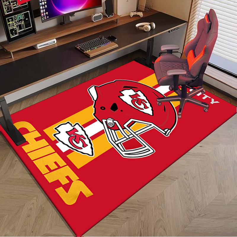 Kansas City Chiefs Football Area Rug for Office, Chair Rug, Decorative Carpet Livingroom Mat, Large Size Fan gifts Christmas gifts
