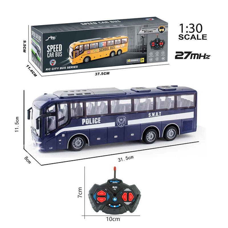 Non-Toxic 1:30 17Mhz Rc Car Travel Bus Electric Big Remote Control Truck With Light Simulation School City Model Toy For Children Gift