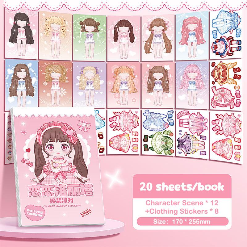 

Princess Dress Up Sticker Book Diy Girly Wardrobe Sticker Sheets For Girls Party Favor Gifts Handbooks Waterproof Stickers A4