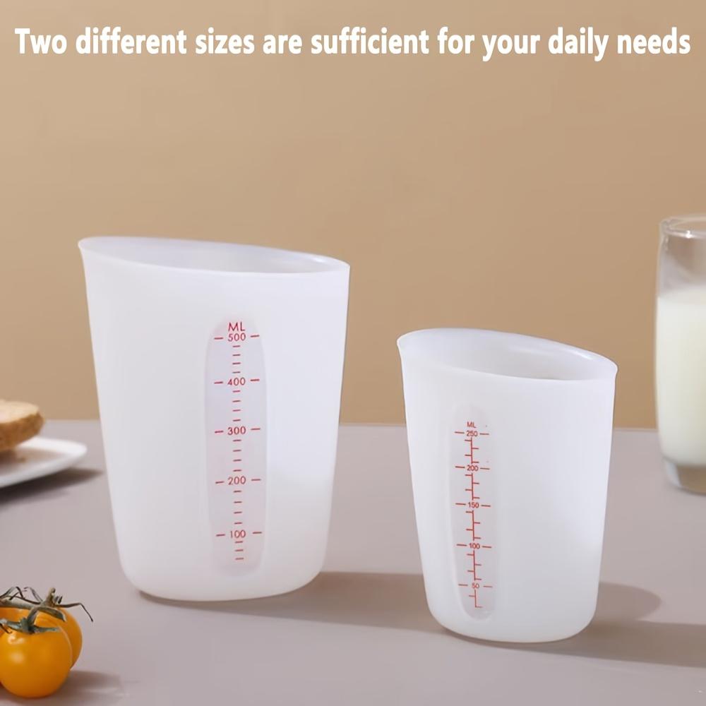 2 Stück Silikon Flexible Messbecher Set, Schmelzbecher für Epoxidharz, Kunstprojekte, Butter, Schokolade und mehr, 2 Tassen