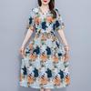 Elegantes Sommerkleid für Damen Vintage Kleidung Übergröße Lässig Kurzarm Langes Kleid