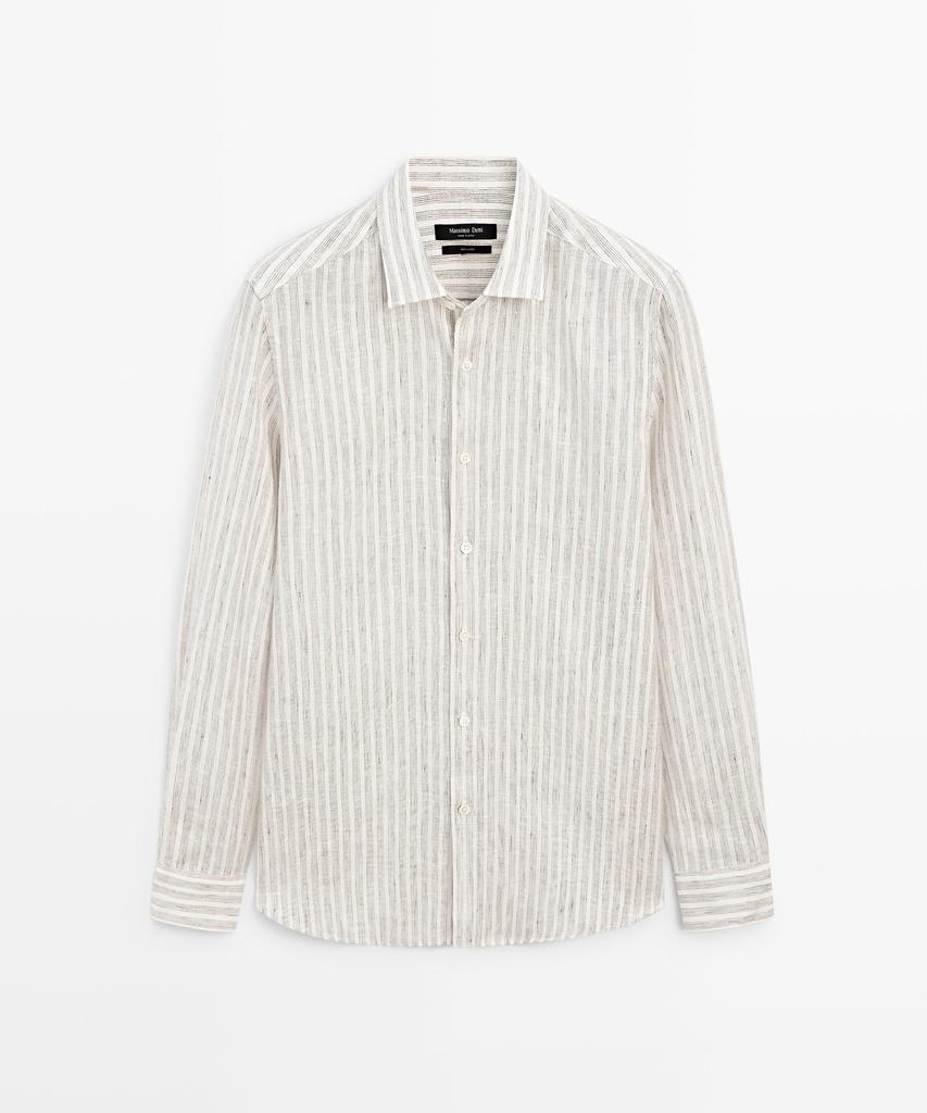 Masimodutti 100% Linen Regular Fit Striped Shirt
