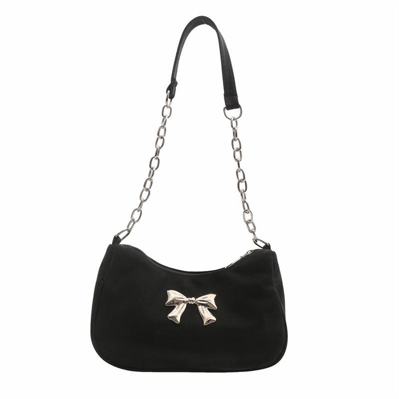 Trendy Urban Chic Pu Leather Bag For Women 2024 Summer Bowknot Shoulder Bag