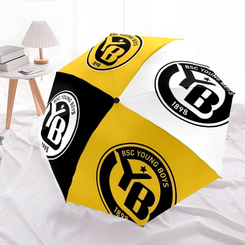 BSC Young Boys pattern, automatic folding umbrella, portable and foldable design, 8 ribs, a Christmas or birthday gift.