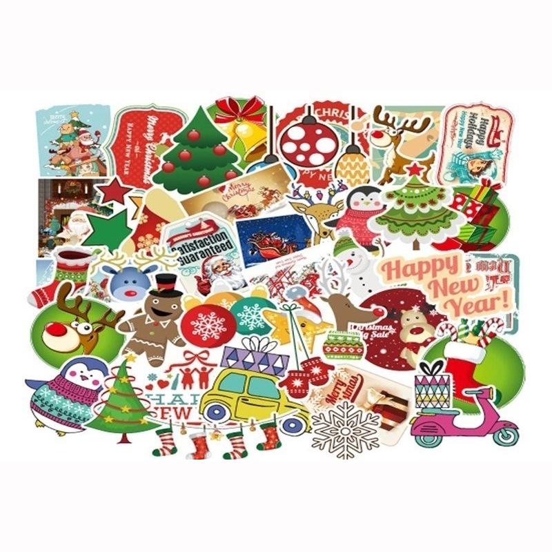 Santa Claus Christmas Graffiti Stickers Christmas Decorations Sticker Toy 100pcs/pack