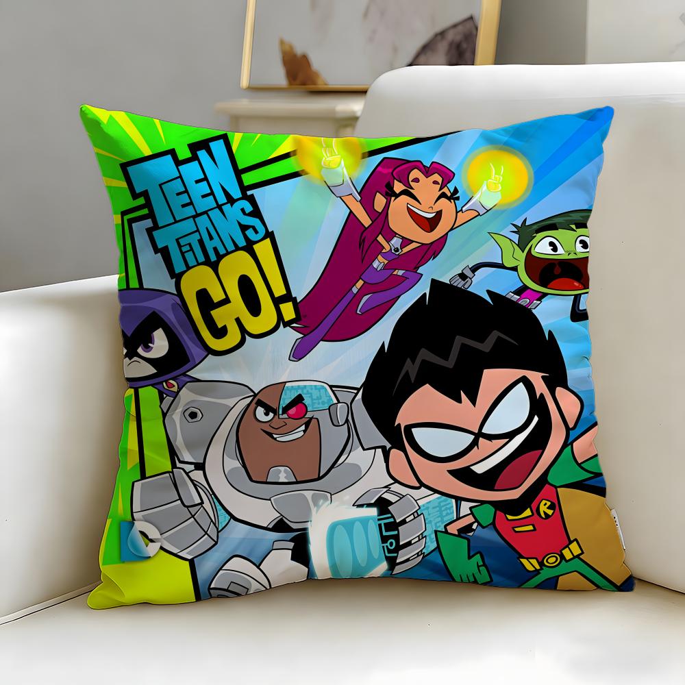 popular animated series Teen Titans Go Cushion Cover Soft  EasyWash Pillow Case  Versatile for Couch Bed Travel and Office