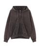 AVIREX Acid Wash Zip Up Hoodie Men's M 410 Charcoal 783-6131001