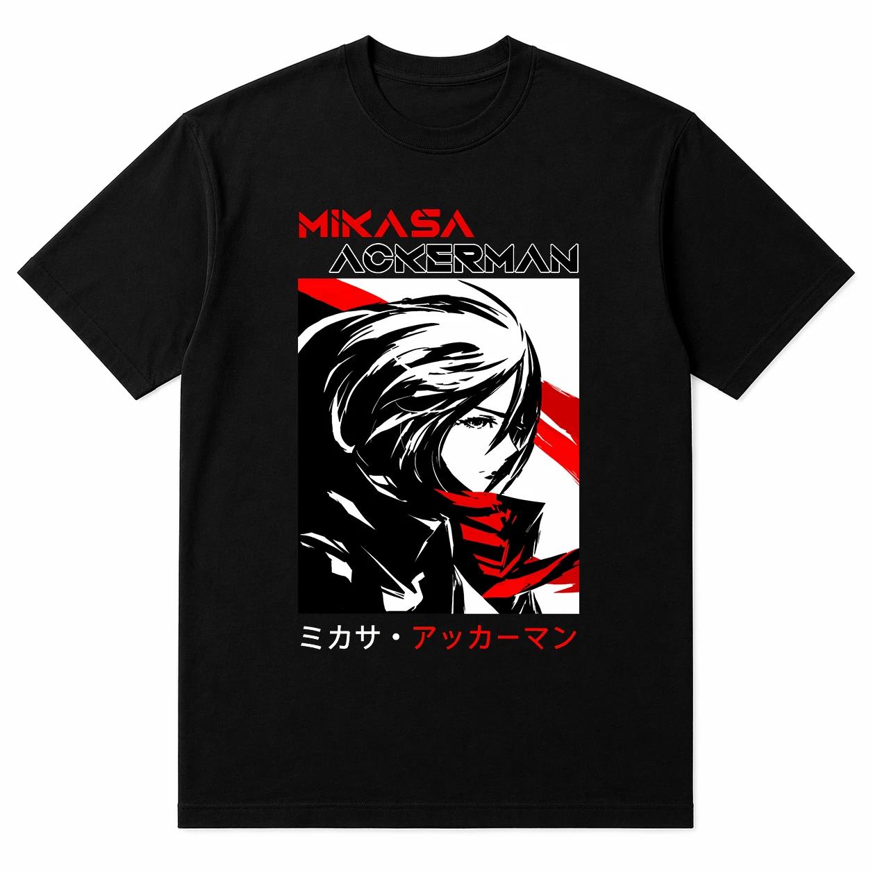 Unisex Anime Graphic Regular Fit Cotton Black T-Shirt Manga Style Streetwear 2XL