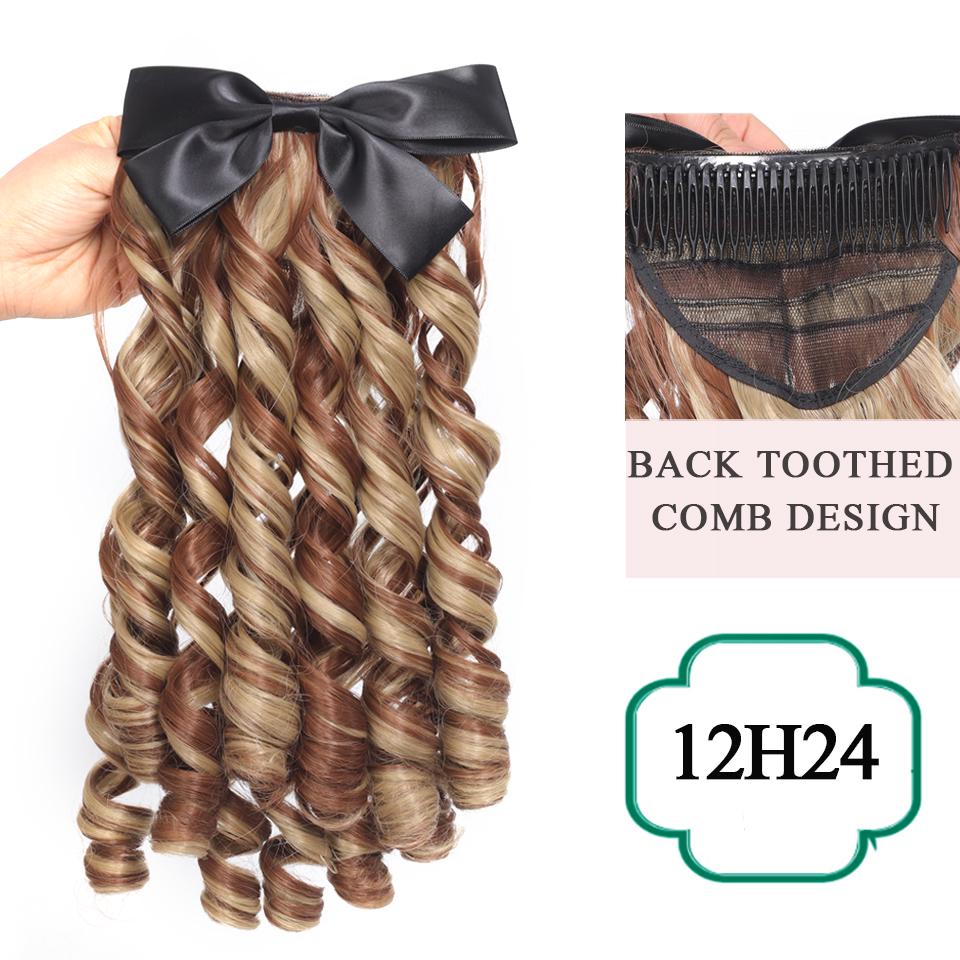 

Синтетический ретро-кудрявый хвост принцессы с расческой, европейский пышный хвостик, заколка для волос, натуральный накладной хвост, мода 35CM