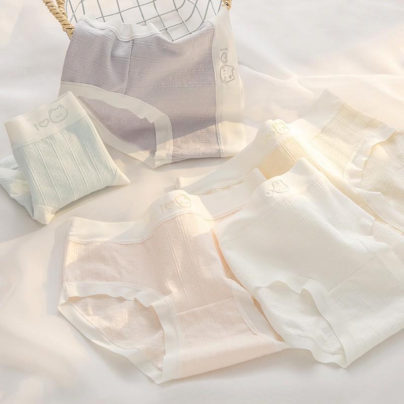 Ladies' Breathable Cartoon Cotton Underwear - Comfortable Antibacterial Waistband Triangle Pants