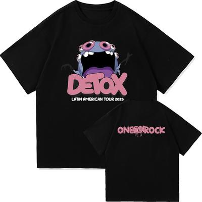 One Ok Rock DETOX Tour TShirt Fashion Men/women Clothing Vintage Harajuku High Quality Clothes Pure Cotton Short-sleeved Top