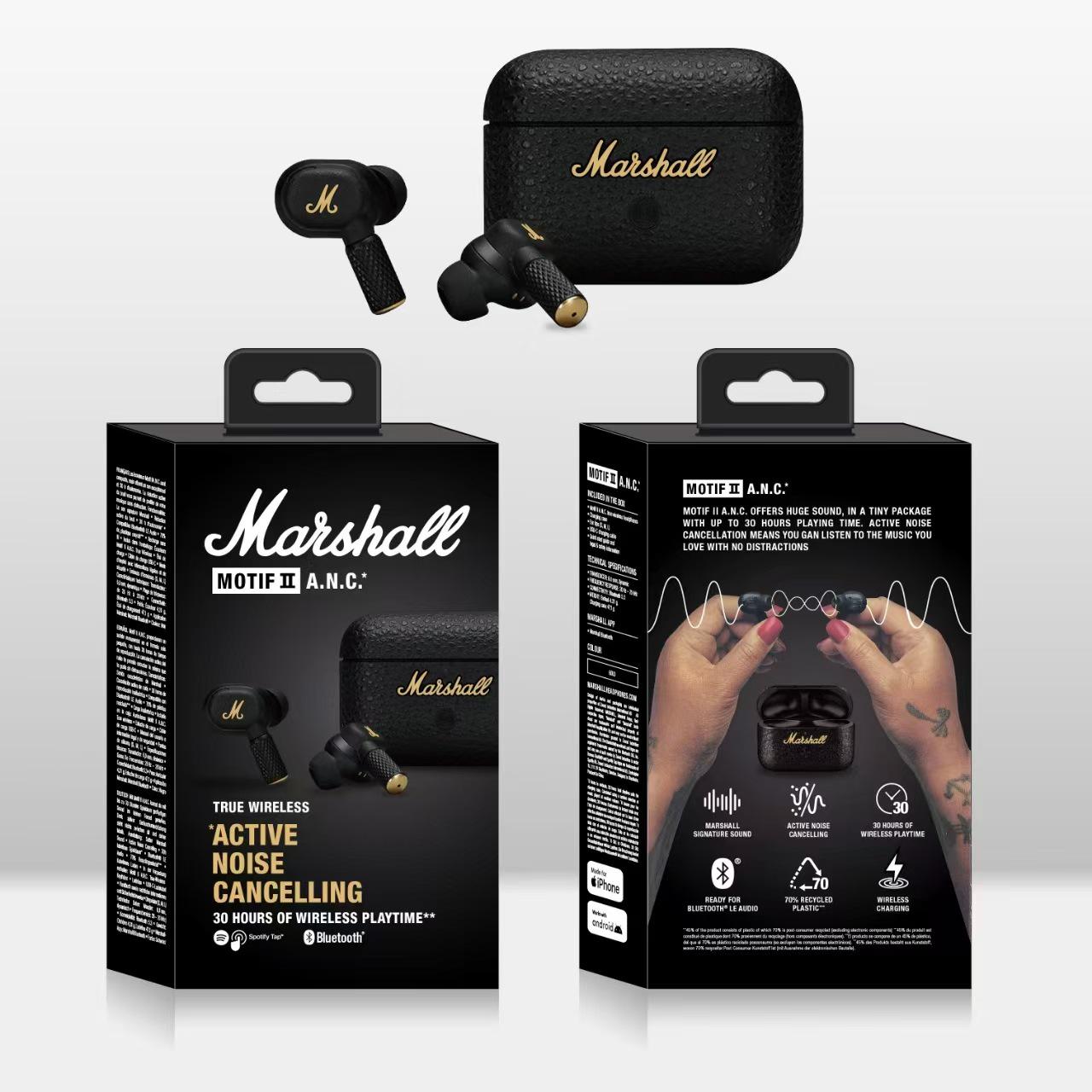 

Marshall MINOR ANC Бездротові Bluetooth Спортивні навушники з шумозаглушенням чорний/золотий