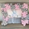 154pcs Pastel Pink Grey Balloons Garland White Silver Ballon Arch Kit Birthday Party Baby Shower Gender Reveal Decoration Globos