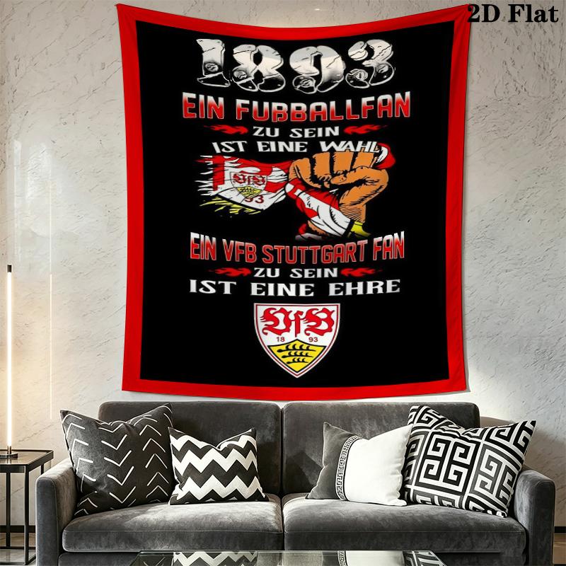VfB Stuttgart Wall Tapestry Aesthetic Wall Hanging Printed Fabric Blanket Decorative Tapestries for Bedroom Living Room Home Decor