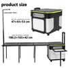 Rolling Master Cook Station with Wheels Folding Overland Camping Kitchen Table with Light Poles for Tailgating BBQ Picnic RV