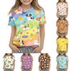 Kids Short Sleeve T Shirt Casual Loose Fit Crew Neck Top with Animal Print Soft Comfortable Fabric Suitable for Everyday Wear