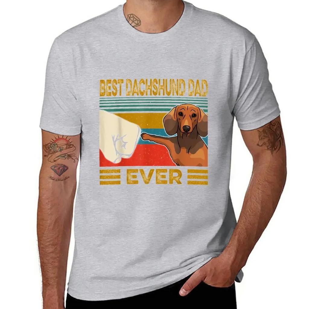Best Dachshund Dad Ever T-Shirt Plus Sizes Korean Fashion T Shirts for Men
