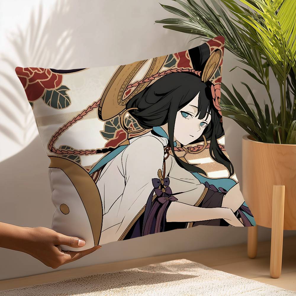 Hot Game Onmyoji Pillow Case Plush Fabric Soft Pillowcase Double Sided Print Cushion Cover Household Gifts