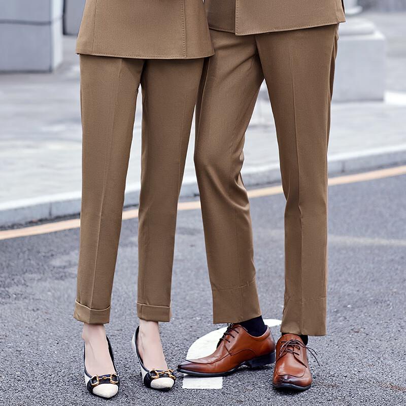 Women's High-Waisted Straight-Leg Suit Trousers