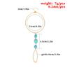European, American, Retro Style, Water Drop Turquoise Oval Turquoise Beaded Handmade Finger Anklet