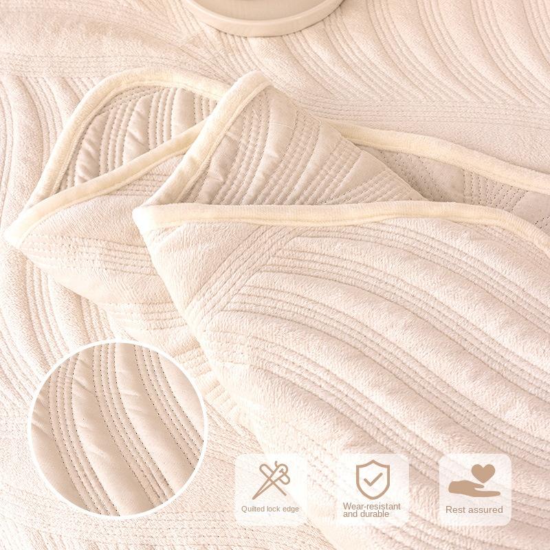 New Solid Color Sofa Cushion Simple Modern Winter Thickened Fleece Cushion Living Room Sofa Non-Slip Cover Towel