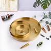Stolní dekorační tác na šperky ve zlatém stylu Nordic Ins Talíř z nerezové oceli Úložný prostor Kulaté misky Domácí organizér Ornament