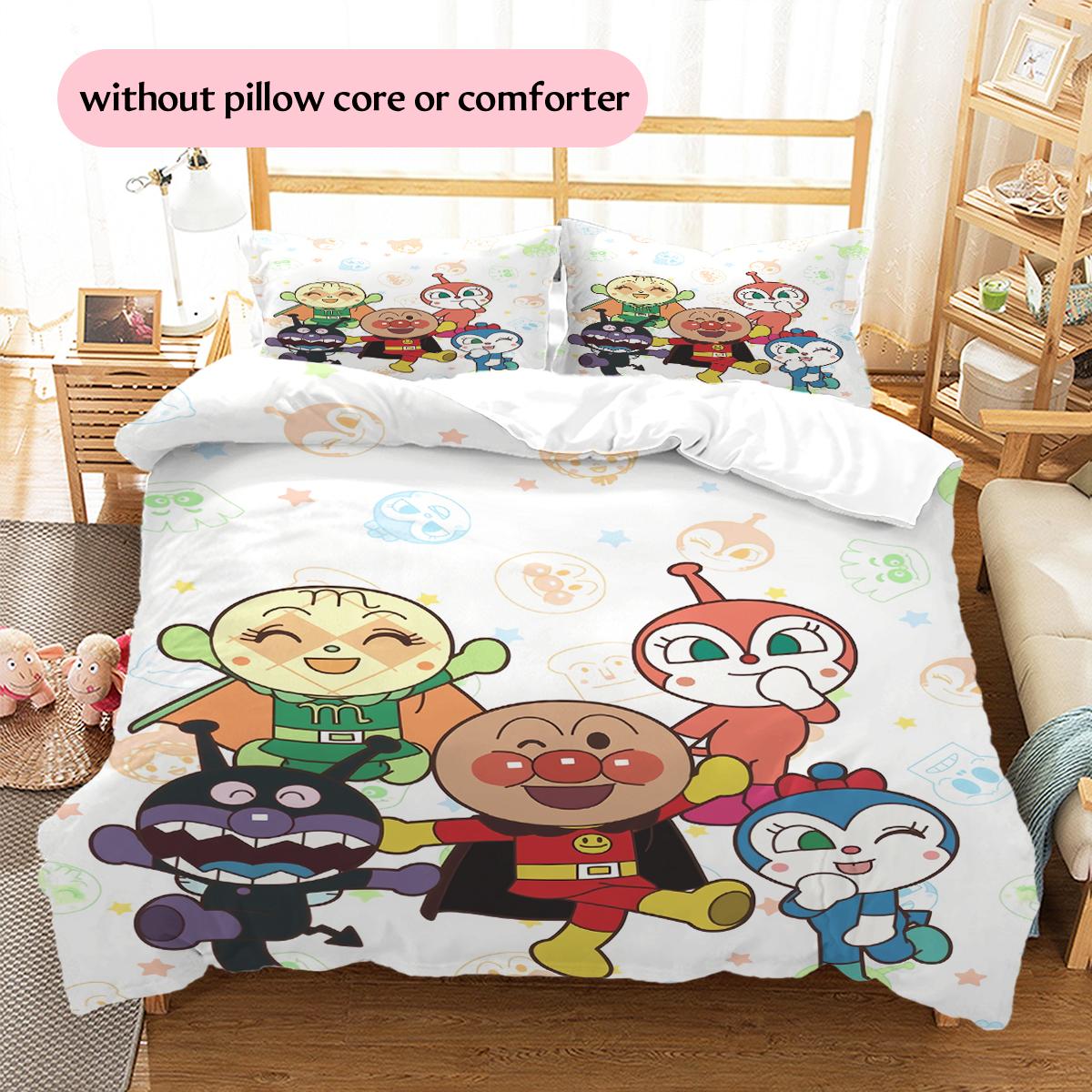 

AnpanmanPattern Bedding Quilt Set Home Decoration Gift (1 * duvet cover + 2 * pillowcase without core) 135x200cm
